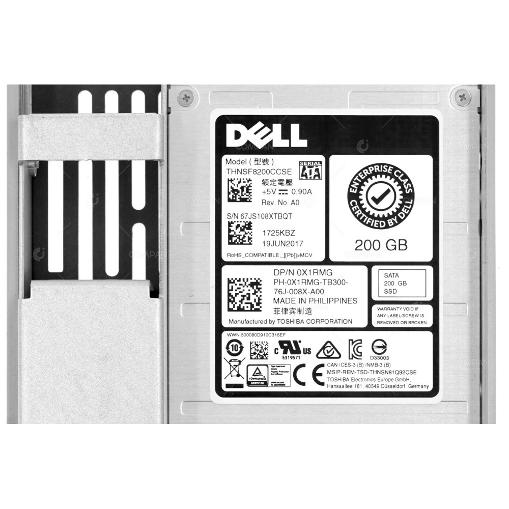 X1RMG LFF DELL 200GB 6G SATA 3.5 LFF SSD 0X1RMG, THNSF8200CCSE